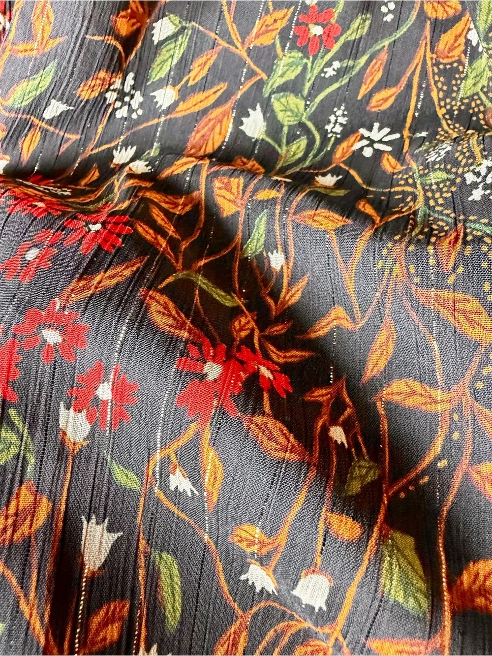 Maurices NWOT Black Floral Smocked Tie-Neck Blouse Size 2X 💕🖤